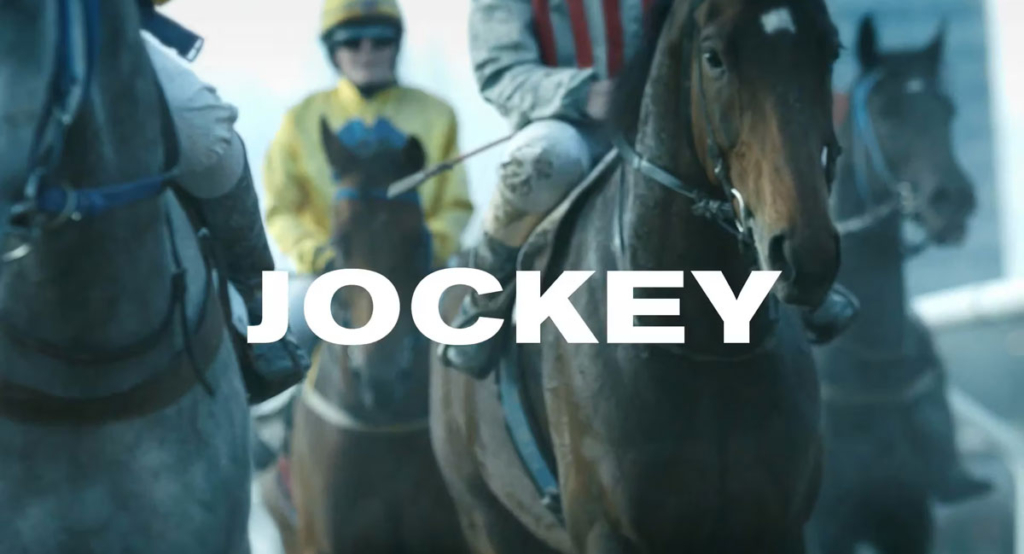 Foto. Hästar och jockeys.