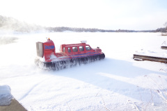 Svävare till Åsättra, som transportmedel vintertid.